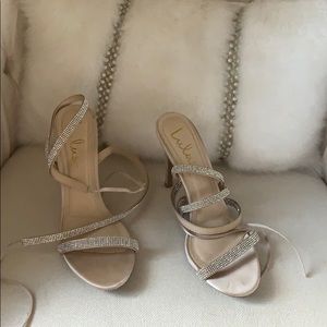 Diamond laced up heels